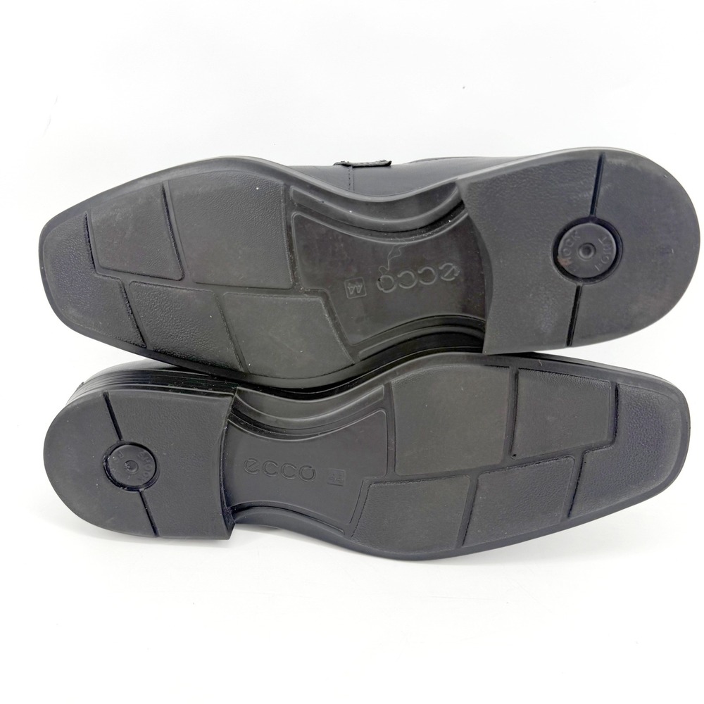 ECCO Loafers Mens 44 US 10-10.5 Black Leather Square Toe Slip On Shock Point - Picture 10 of 10